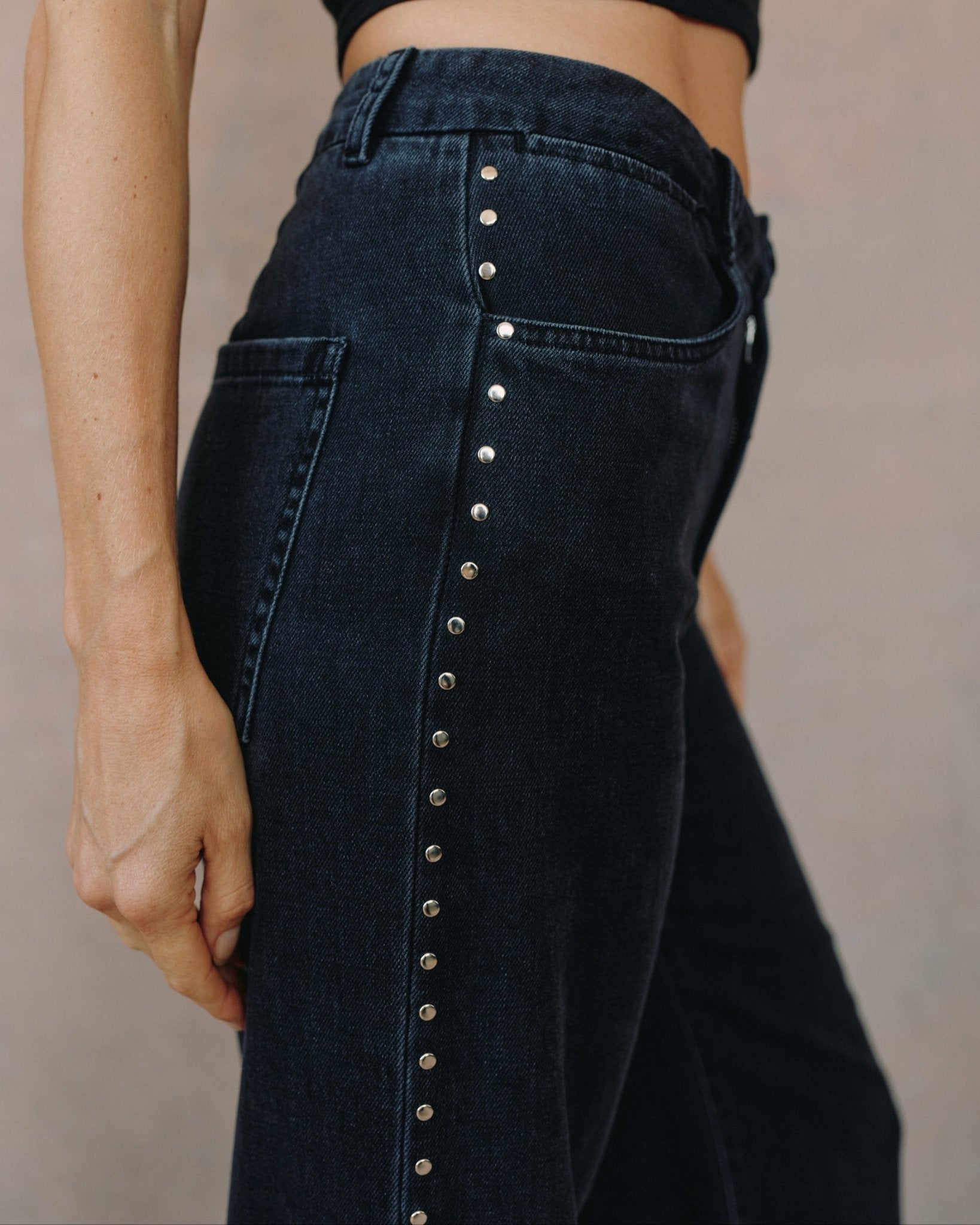 Anya Studded Vintage Jean - Moon Shadow Wash