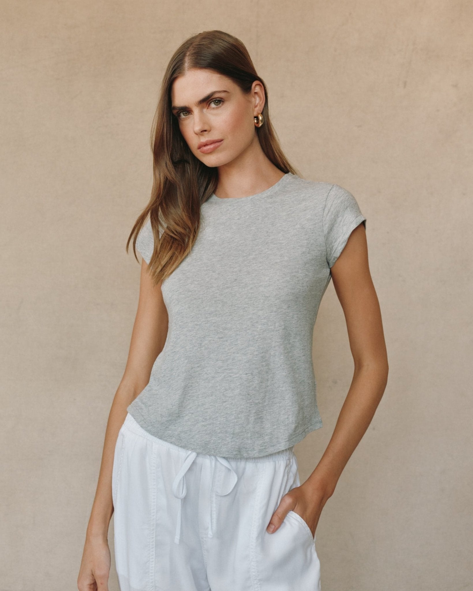 Baby Crew Tee - Heather Ash