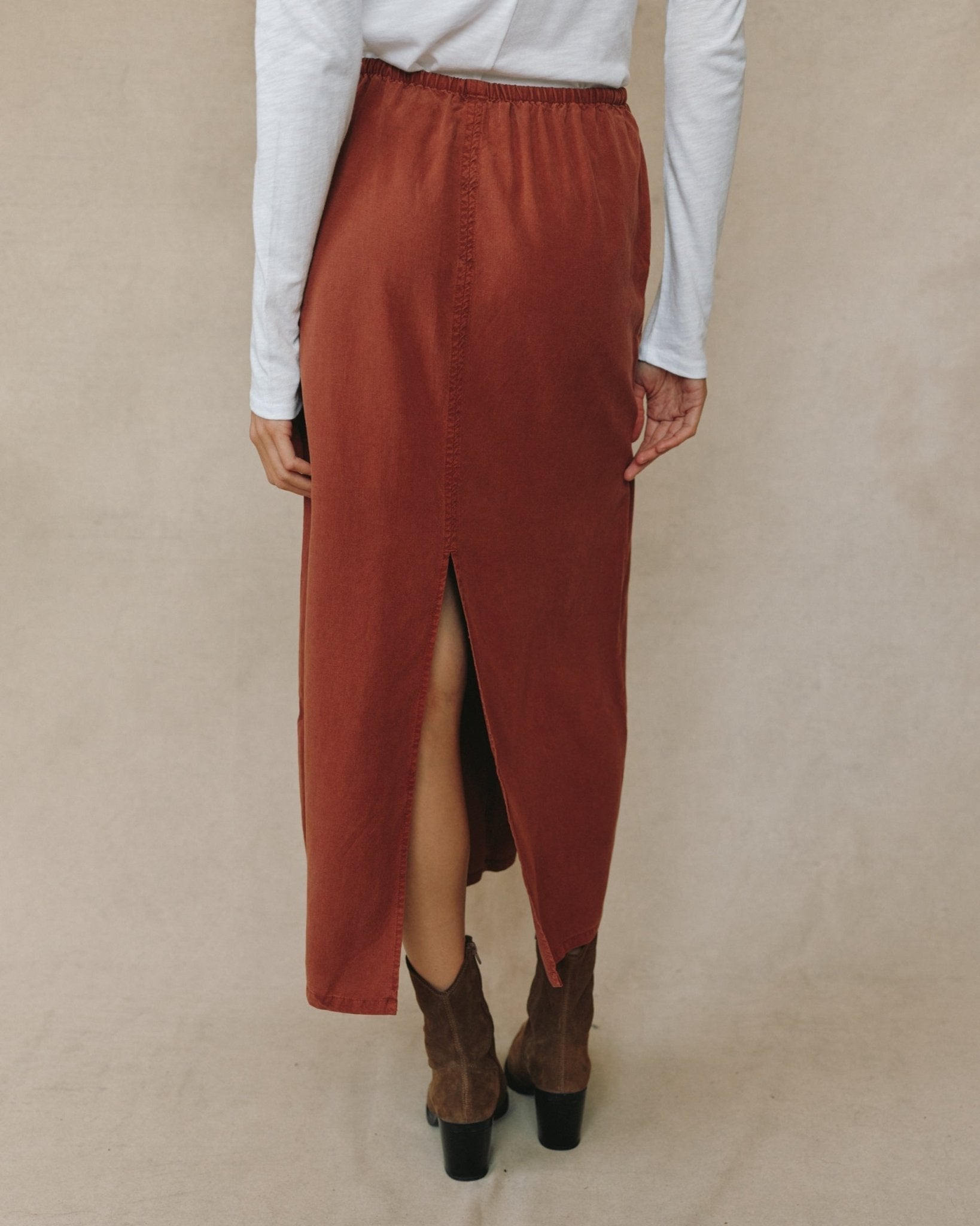 Back Slit Skirt - Autumn Amber