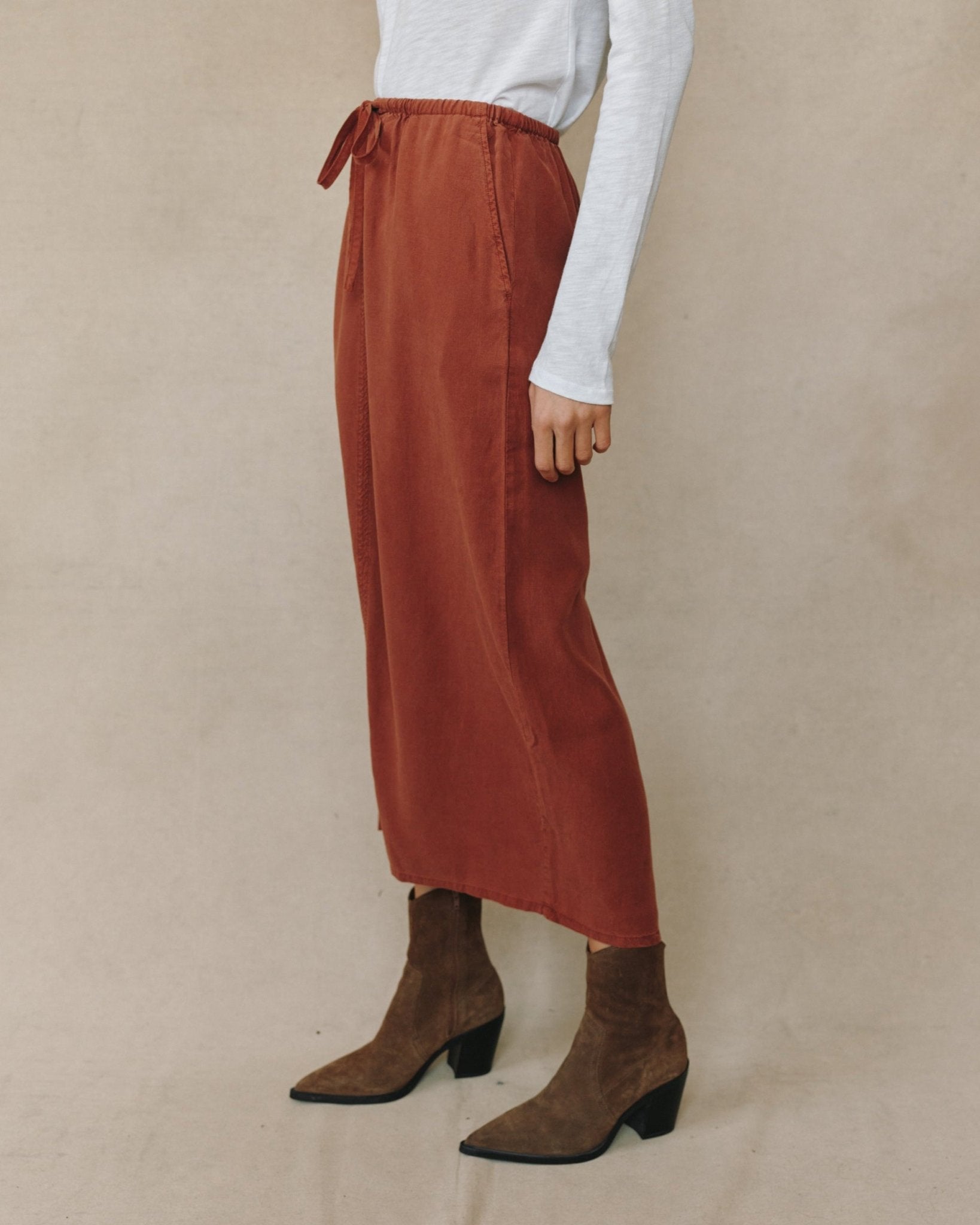 Back Slit Skirt - Autumn Amber