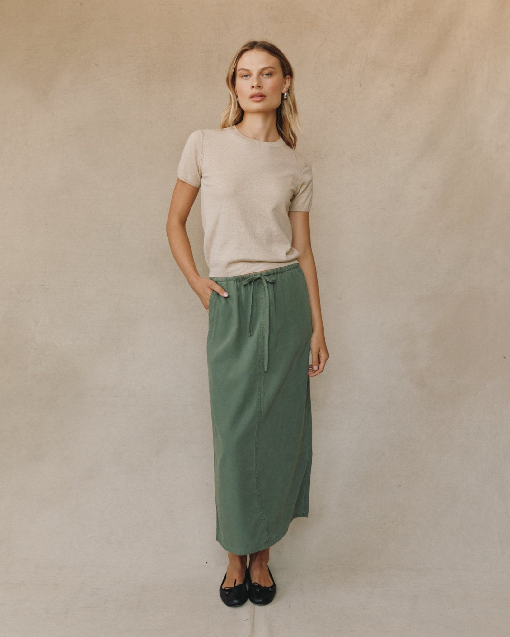 Back Slit Skirt - Fernwood