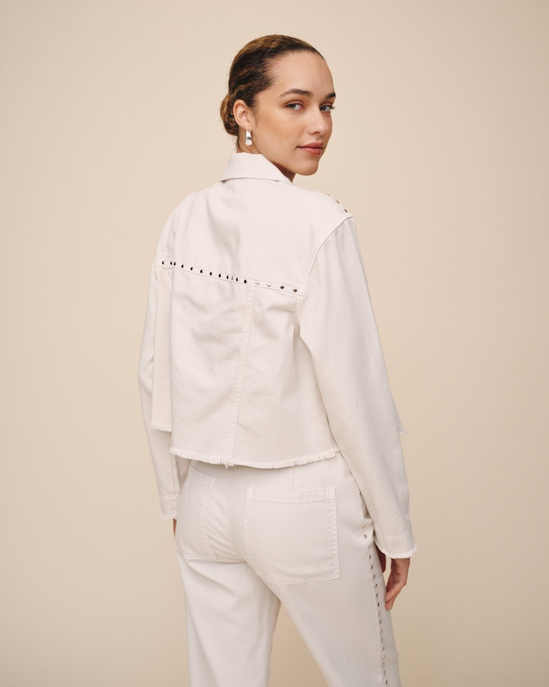 Billie Cropped Jacket - Frosted Ecru