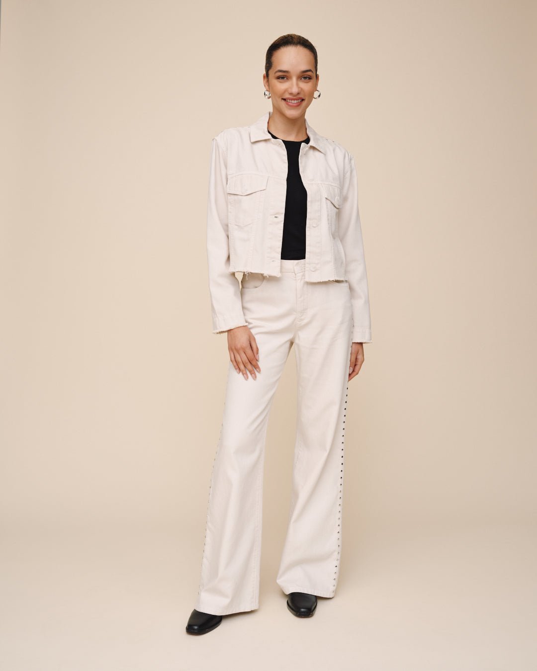 Billie Cropped Jacket - Frosted Ecru