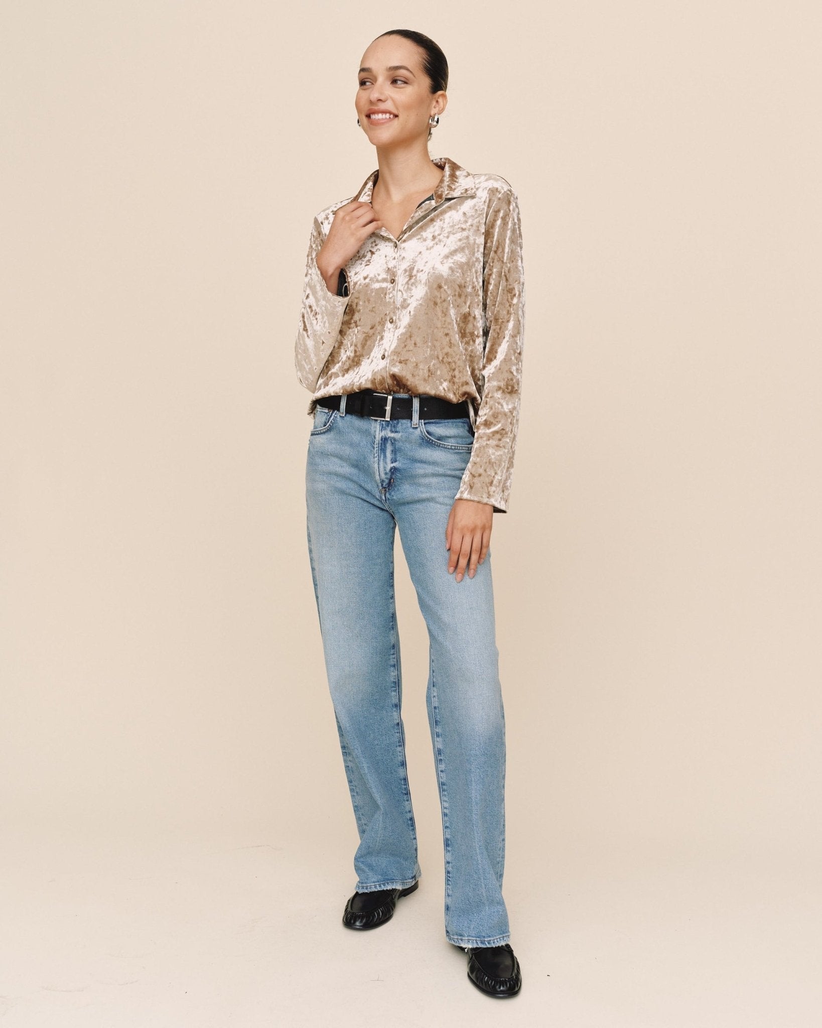 Button Down Shirt - Mocha Softee