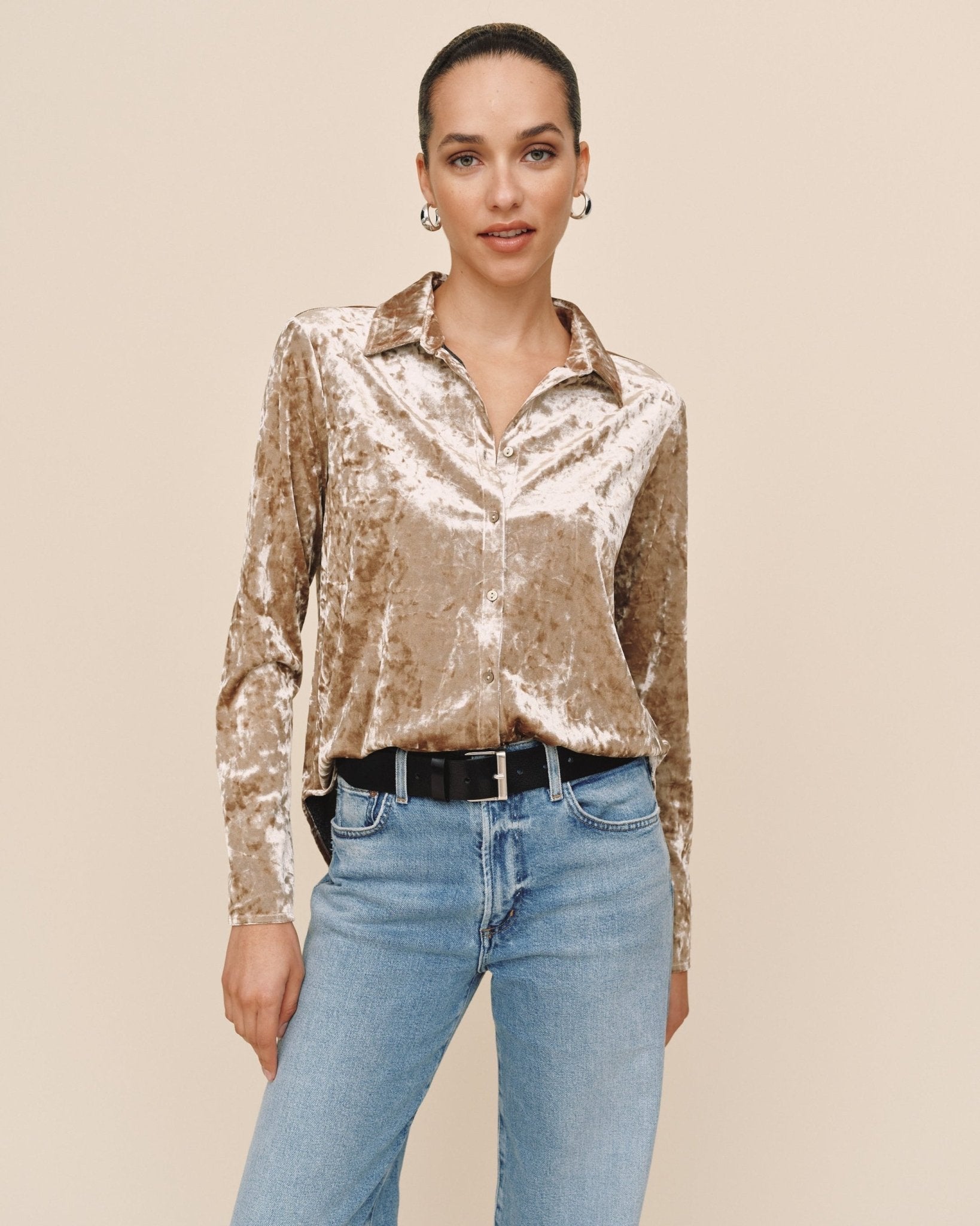 Button Down Shirt - Mocha Softee