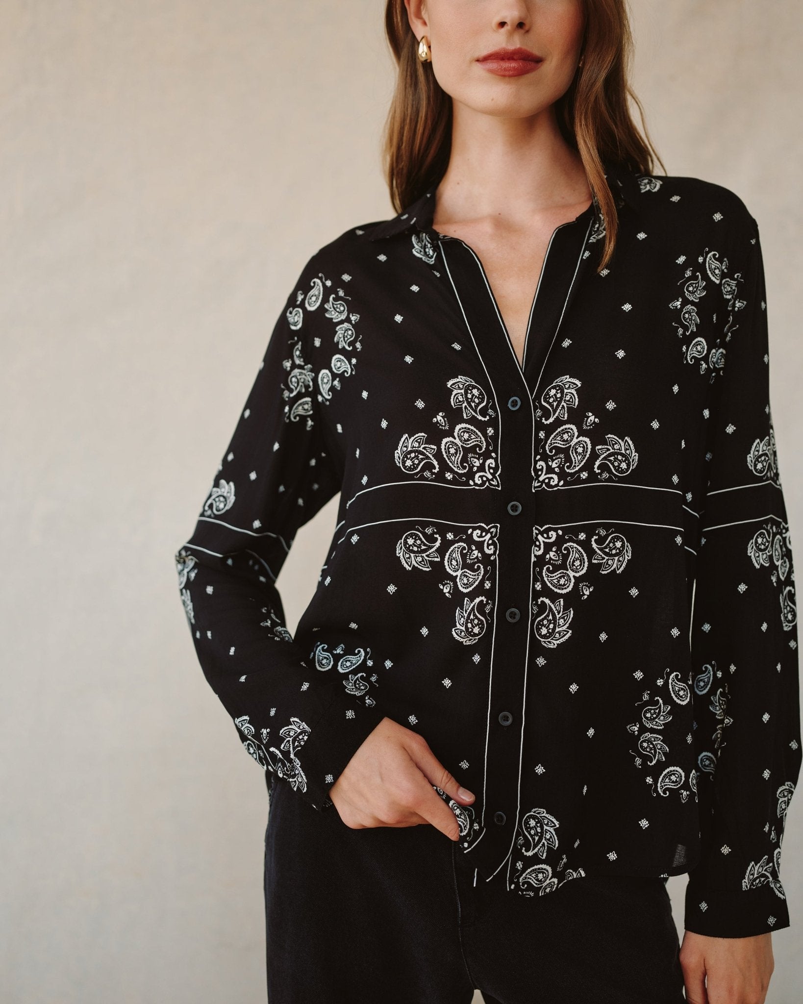 Classic Button Down- Bandana Print