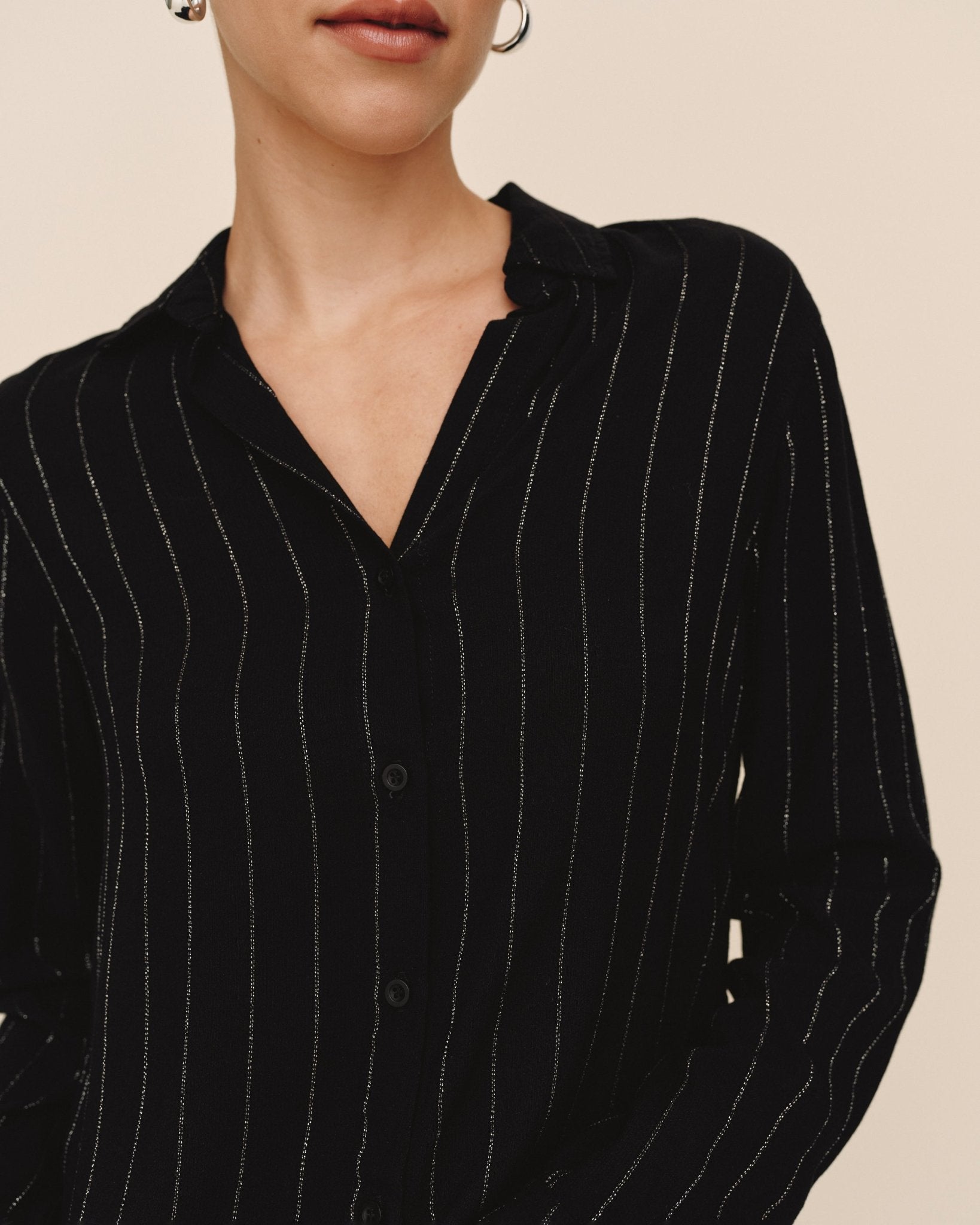 Clean Shirt - Black Lurex Stripe