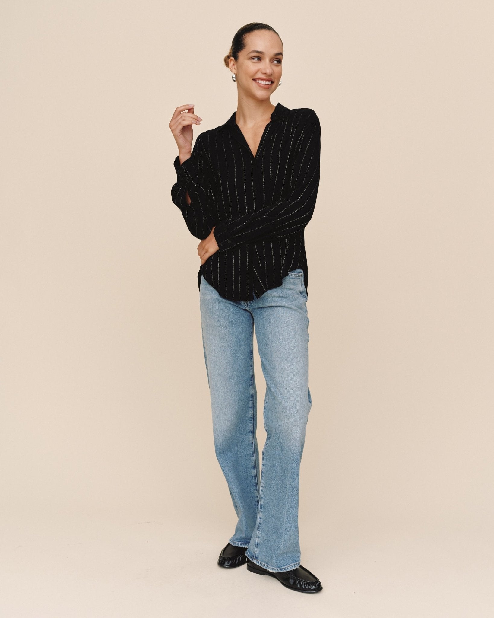 Clean Shirt - Black Lurex Stripe
