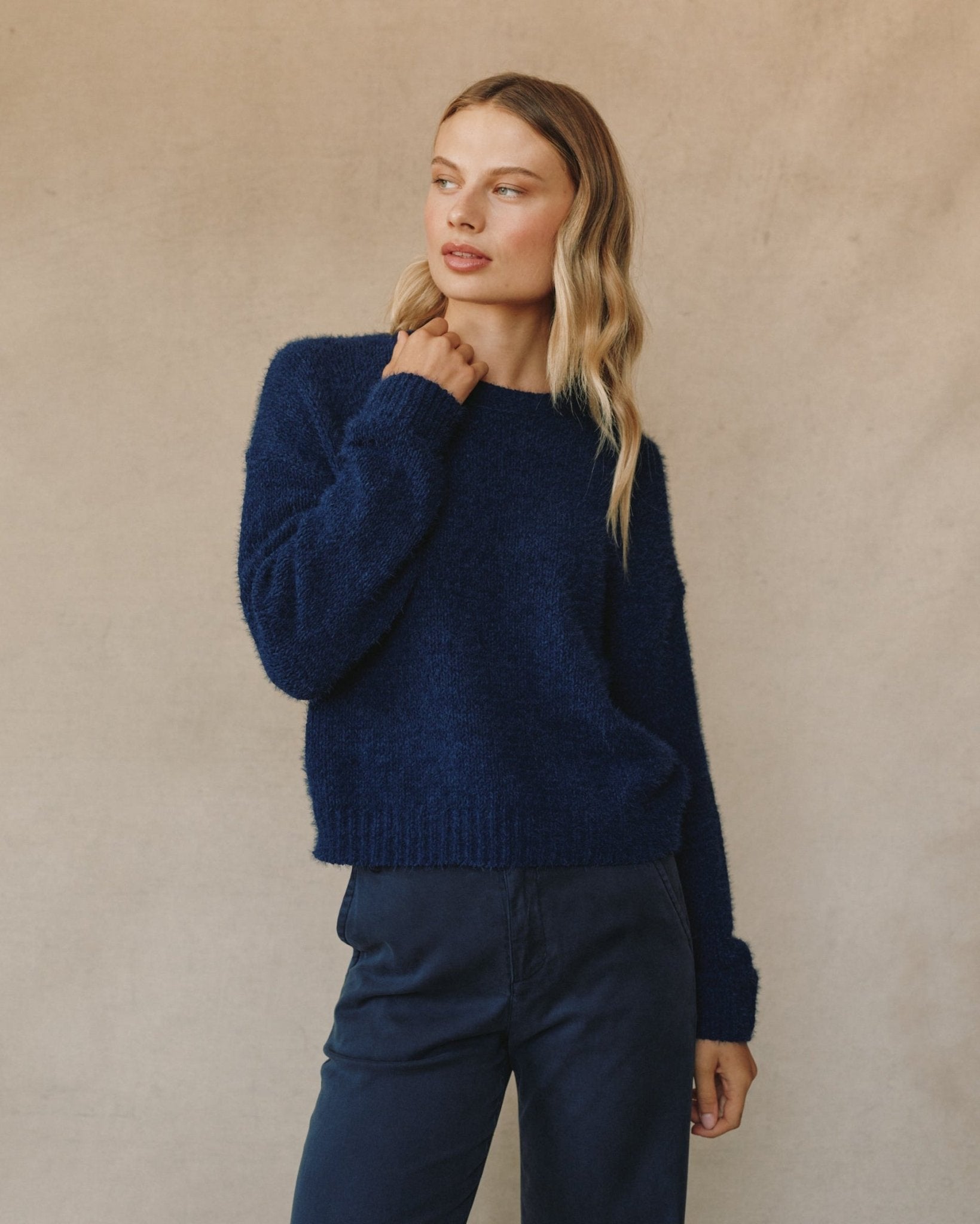 Drop Shoulder Sweater - Eclipse Blue