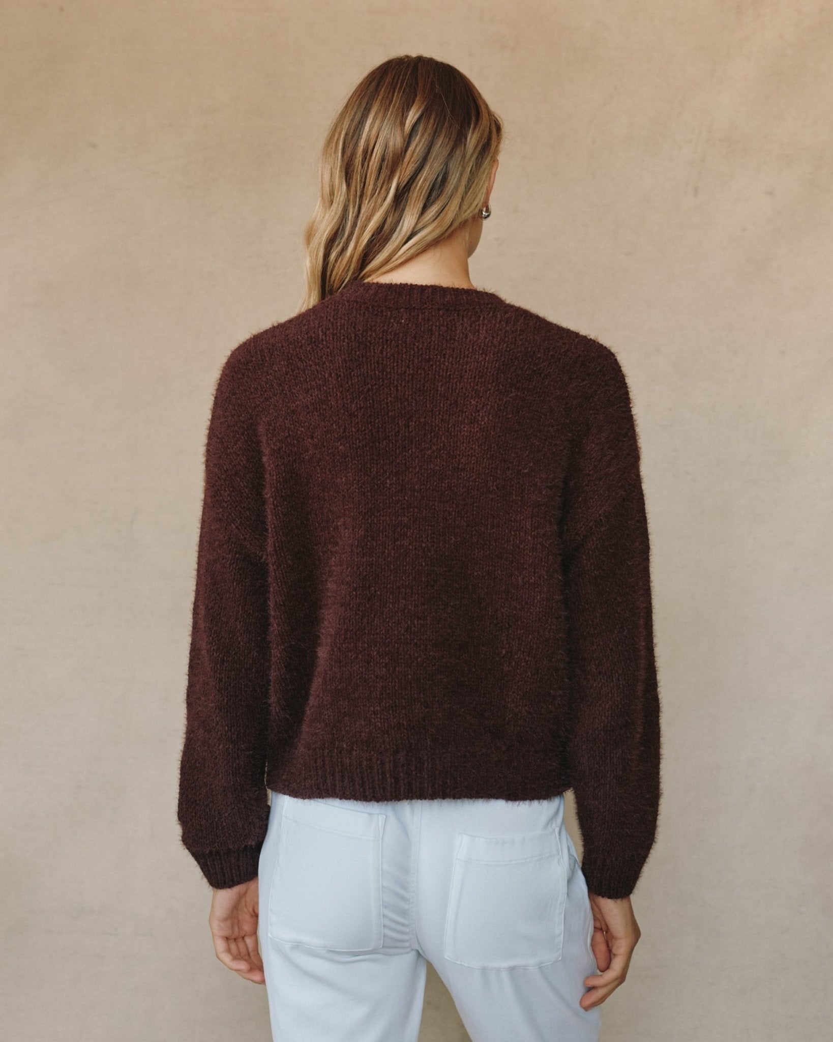 Drop Shoulder Sweater - Pinot Noir