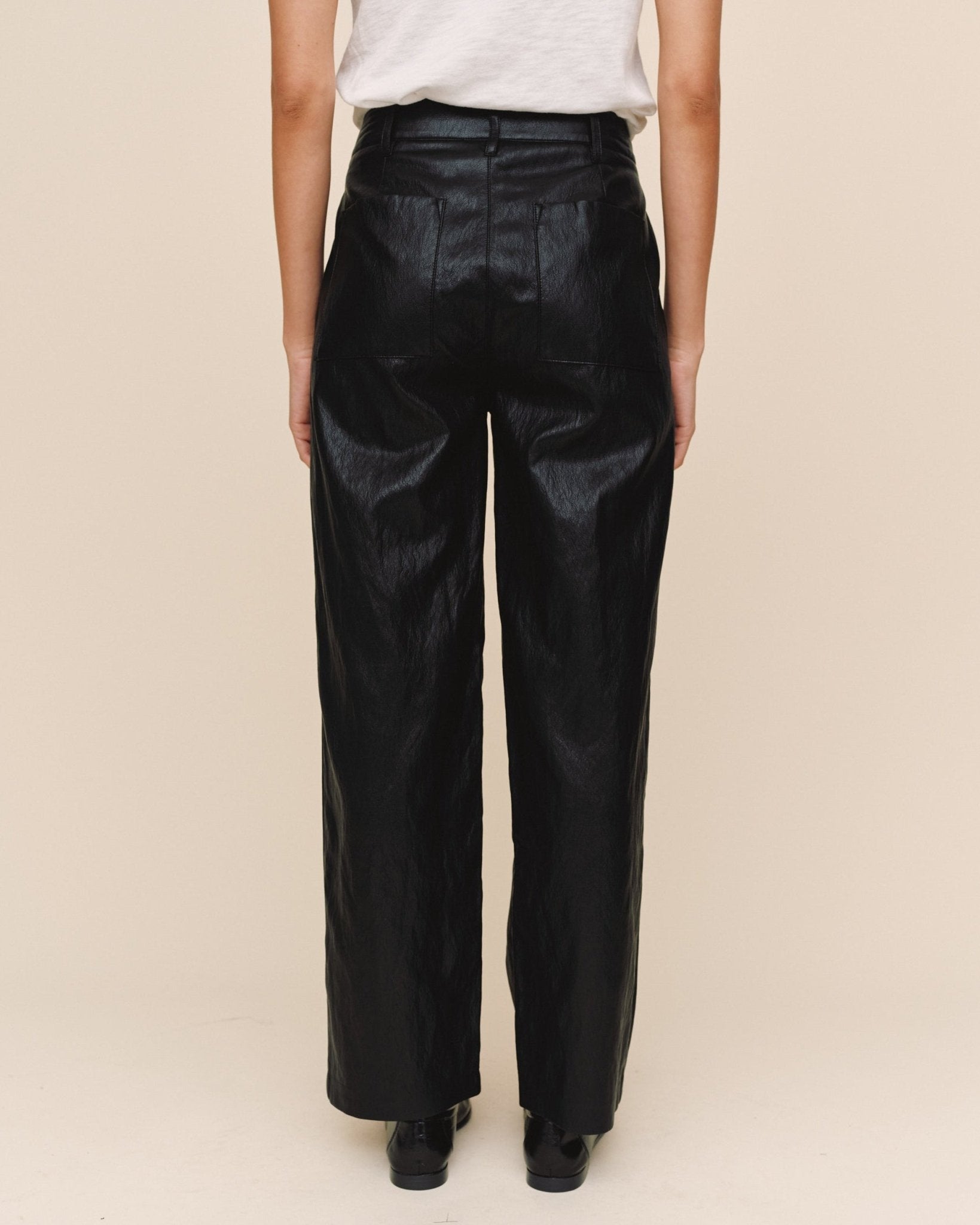 Faux Leather Pant - Black
