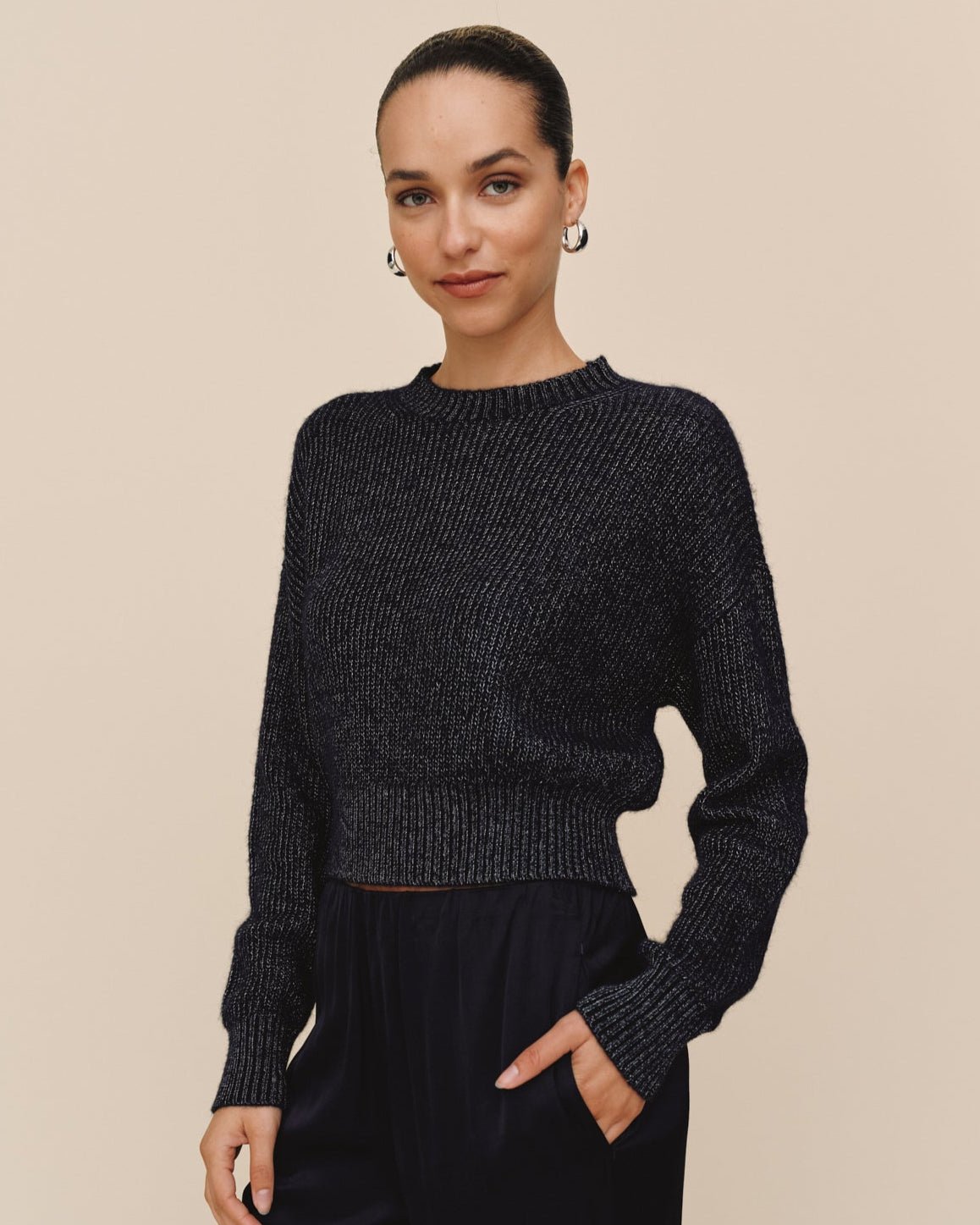 Fitted Waist Sweater - Moonlight Shimmer