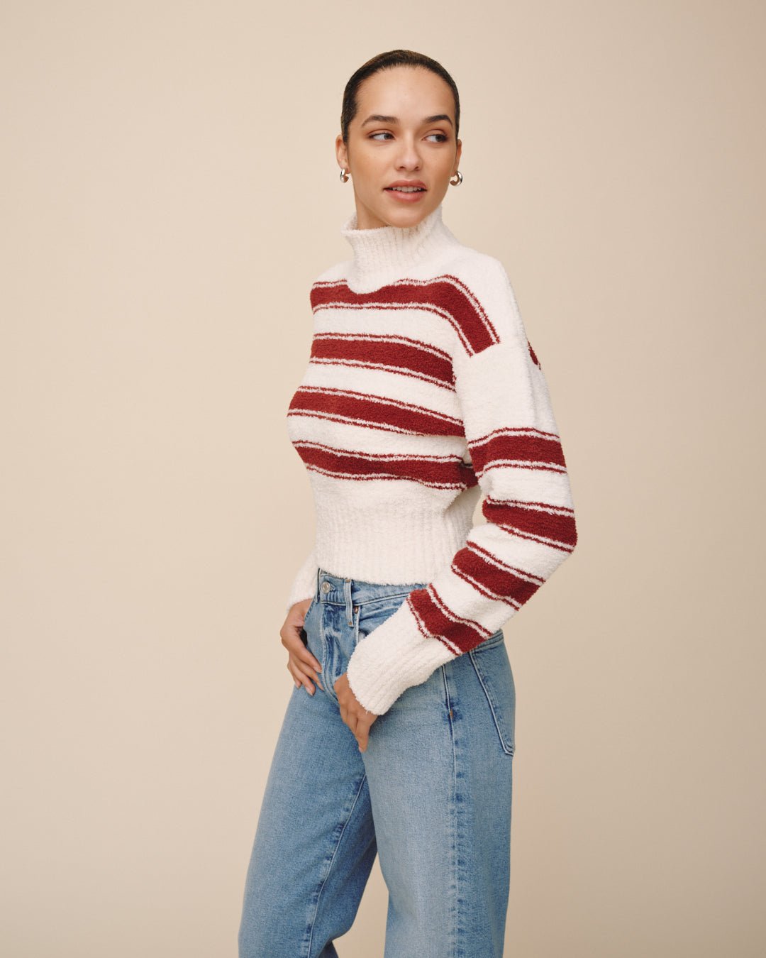 Fitted Waist Sweater - Peppermint Bark