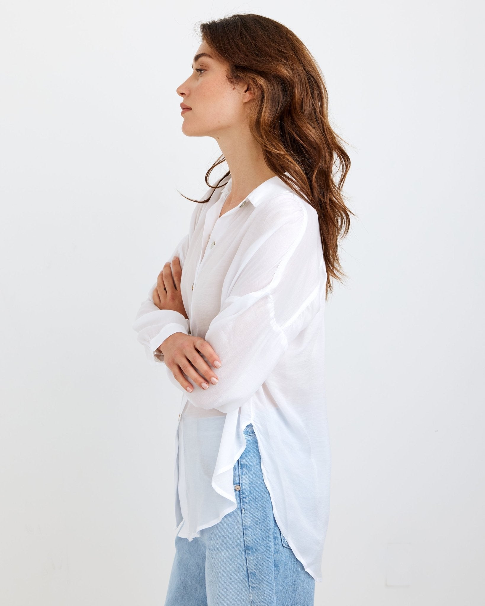 Flowy Beach Shirt - White