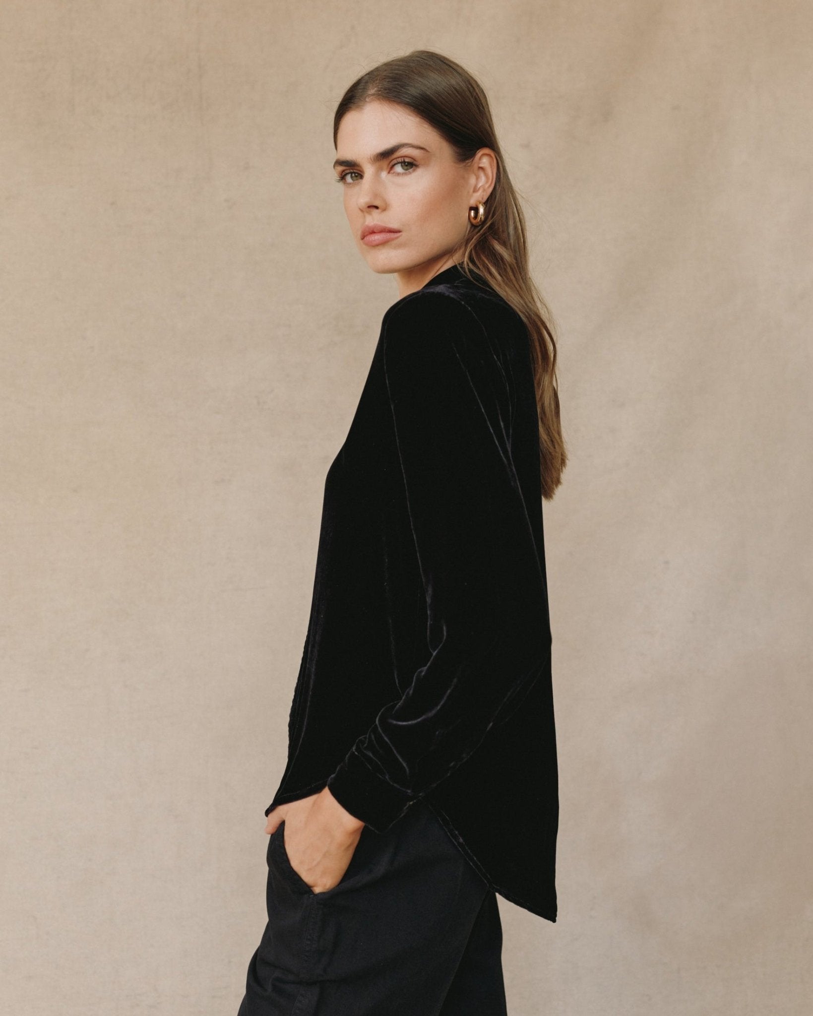 Long Sleeve Classic Shirt - Black