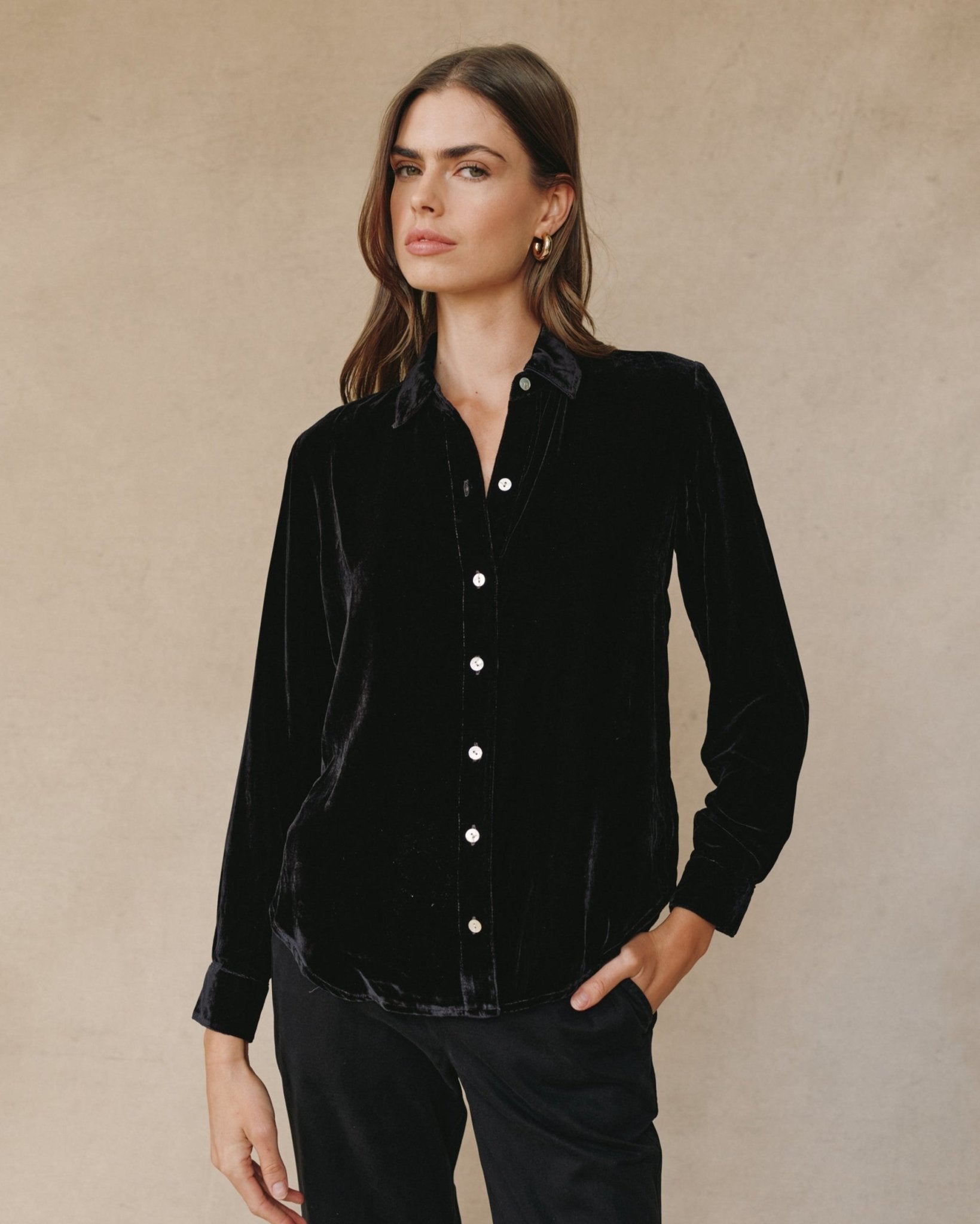 Long Sleeve Classic Shirt - Black