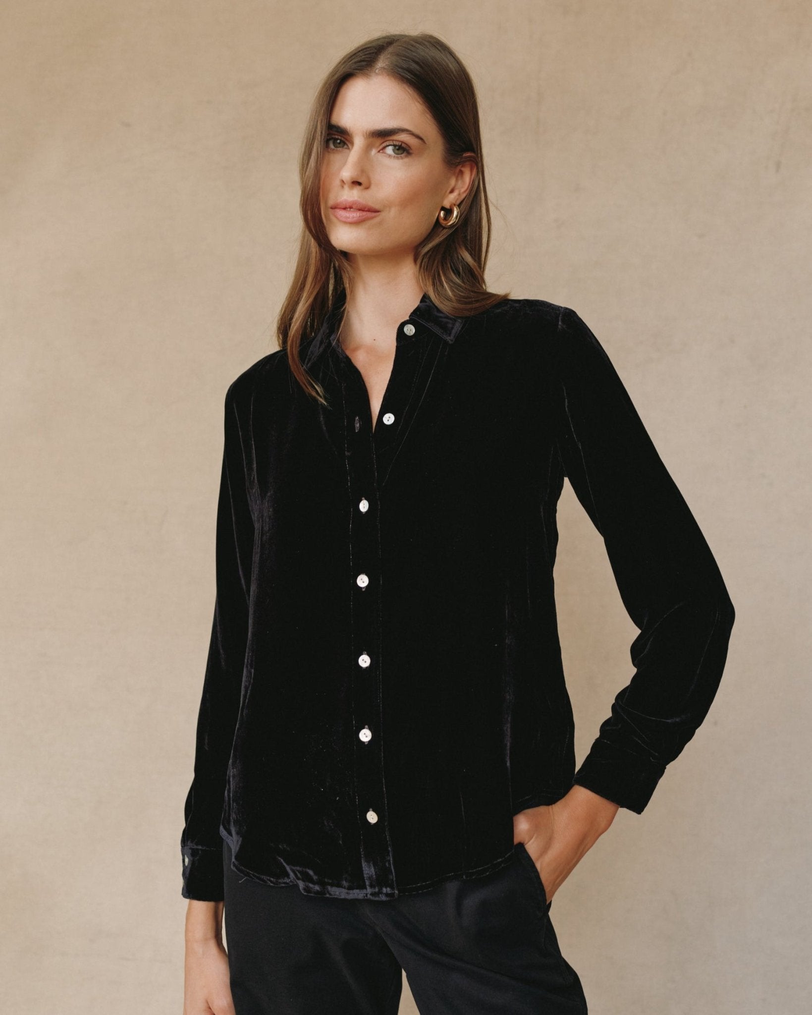 Long Sleeve Classic Shirt - Black
