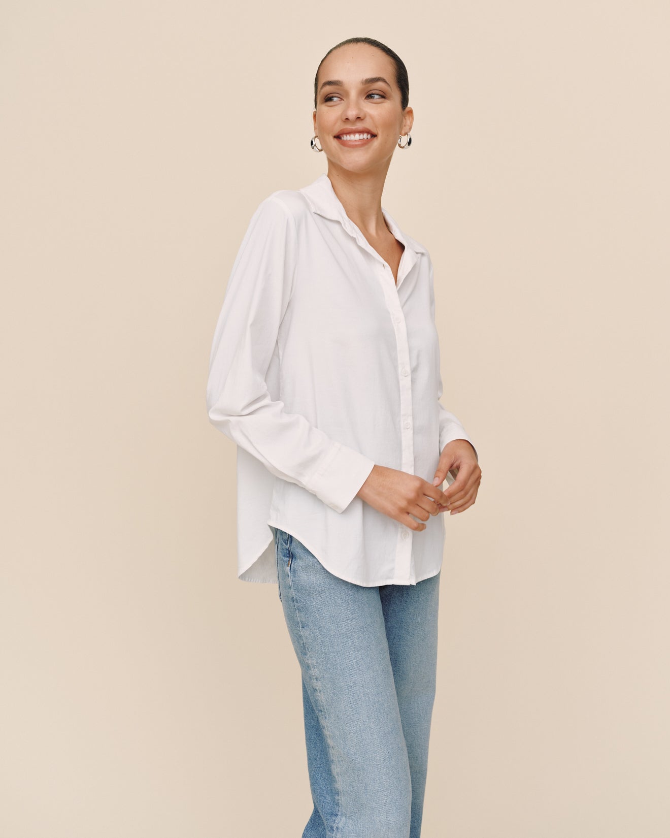 Long Sleeve Clean Shirt - White