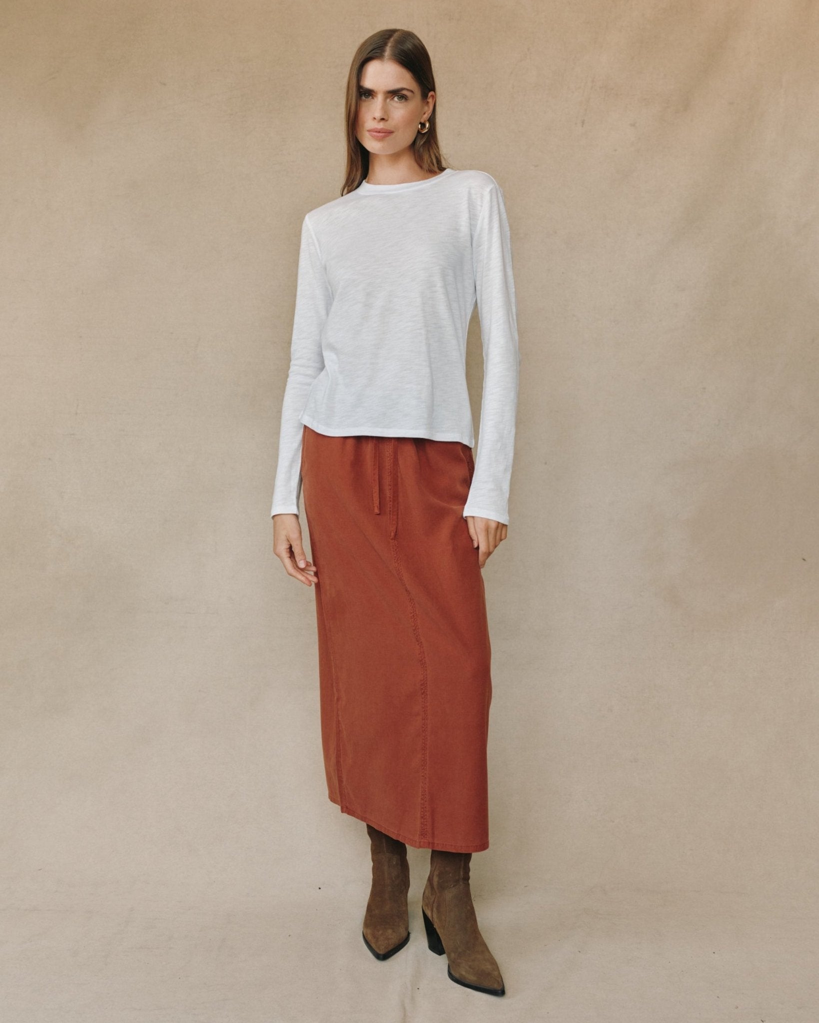 Long Sleeve Crew Tee - White