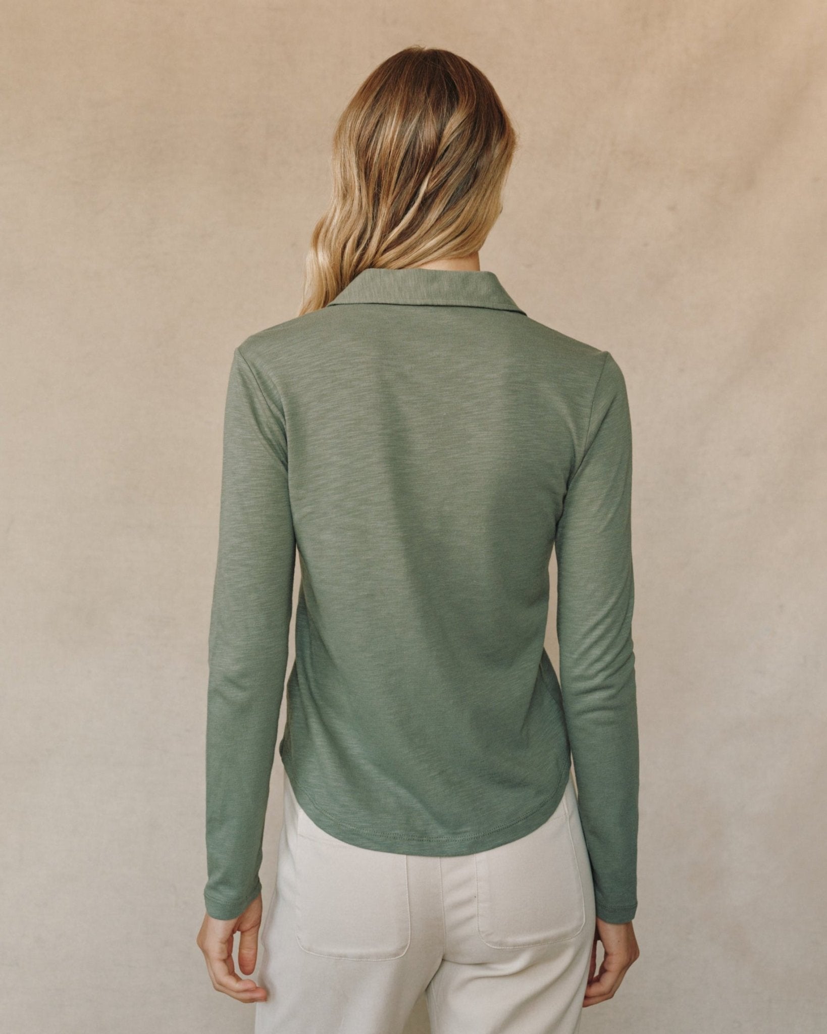 Long Sleeve Knit Button Down - Fernwood