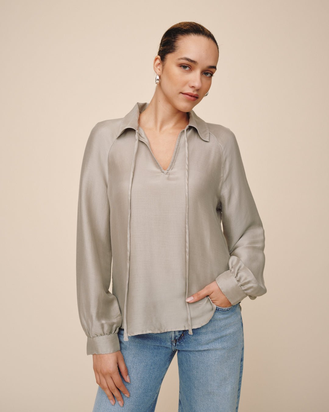 Long Sleeve Raglan Pullover - Soft Sage