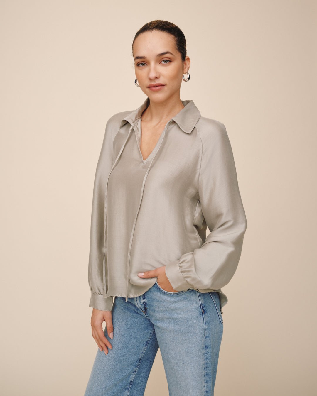 Long Sleeve Raglan Pullover - Soft Sage