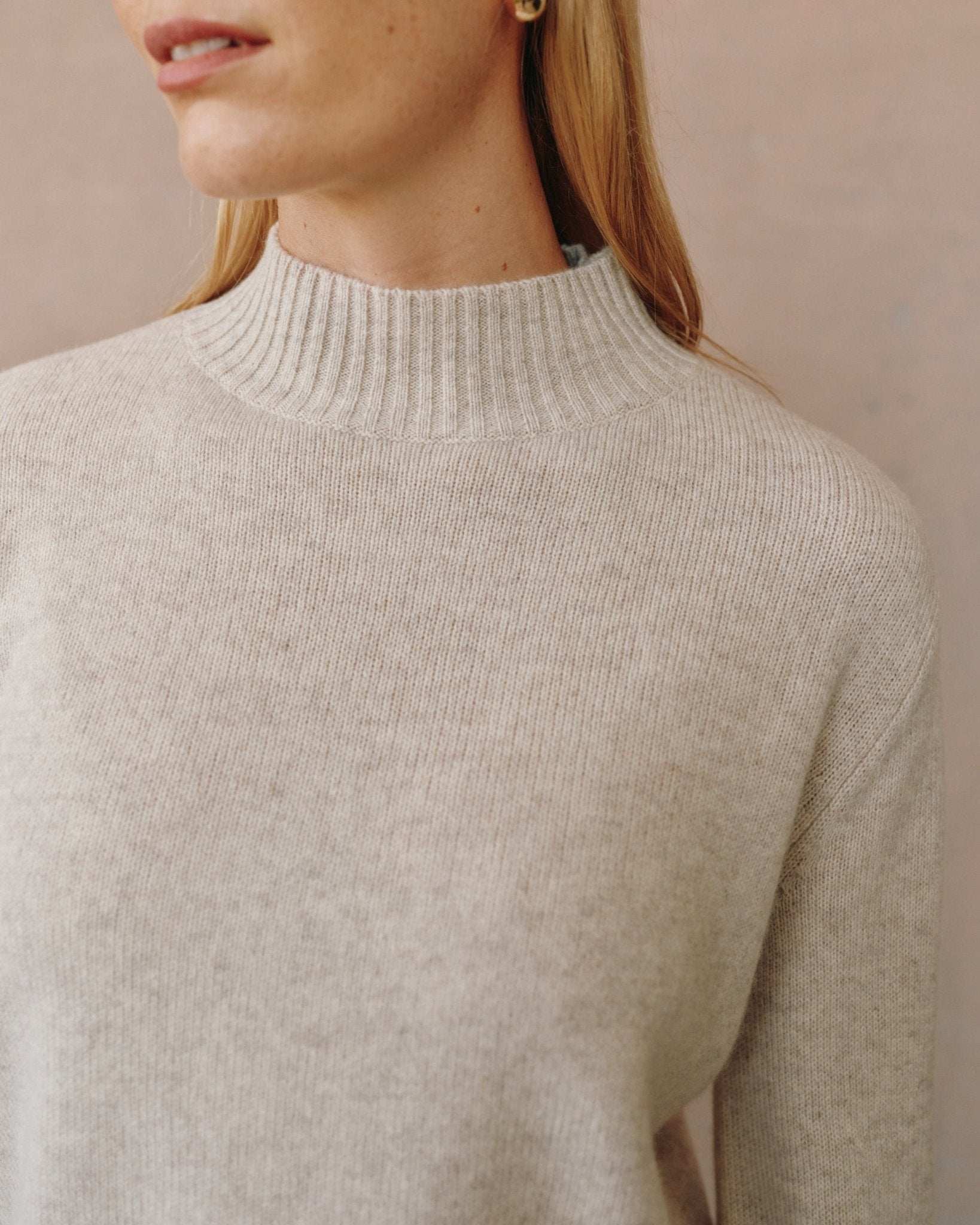 Mock Neck Sweater - Ivory Oat
