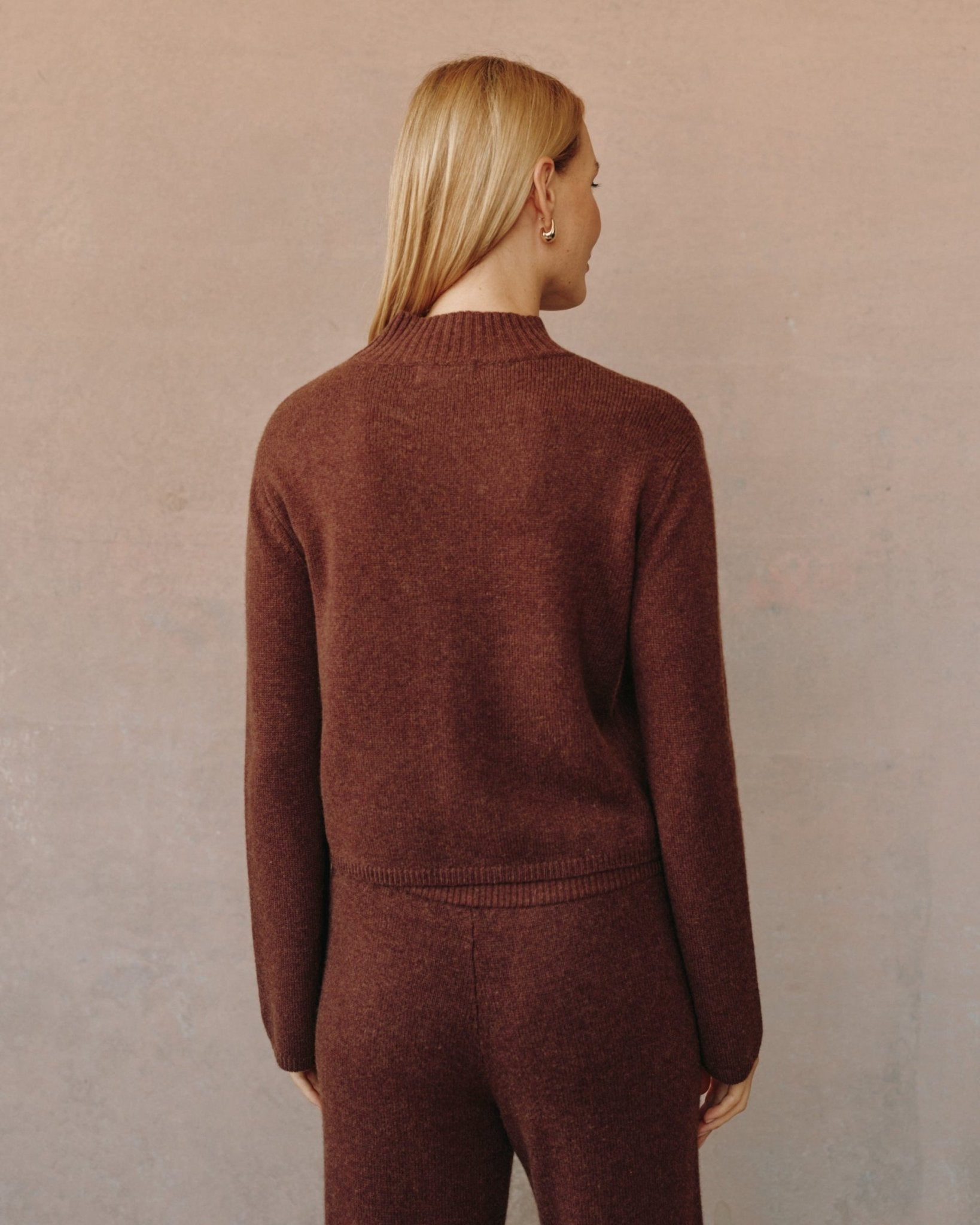 Mock Neck Sweater - Red Oak