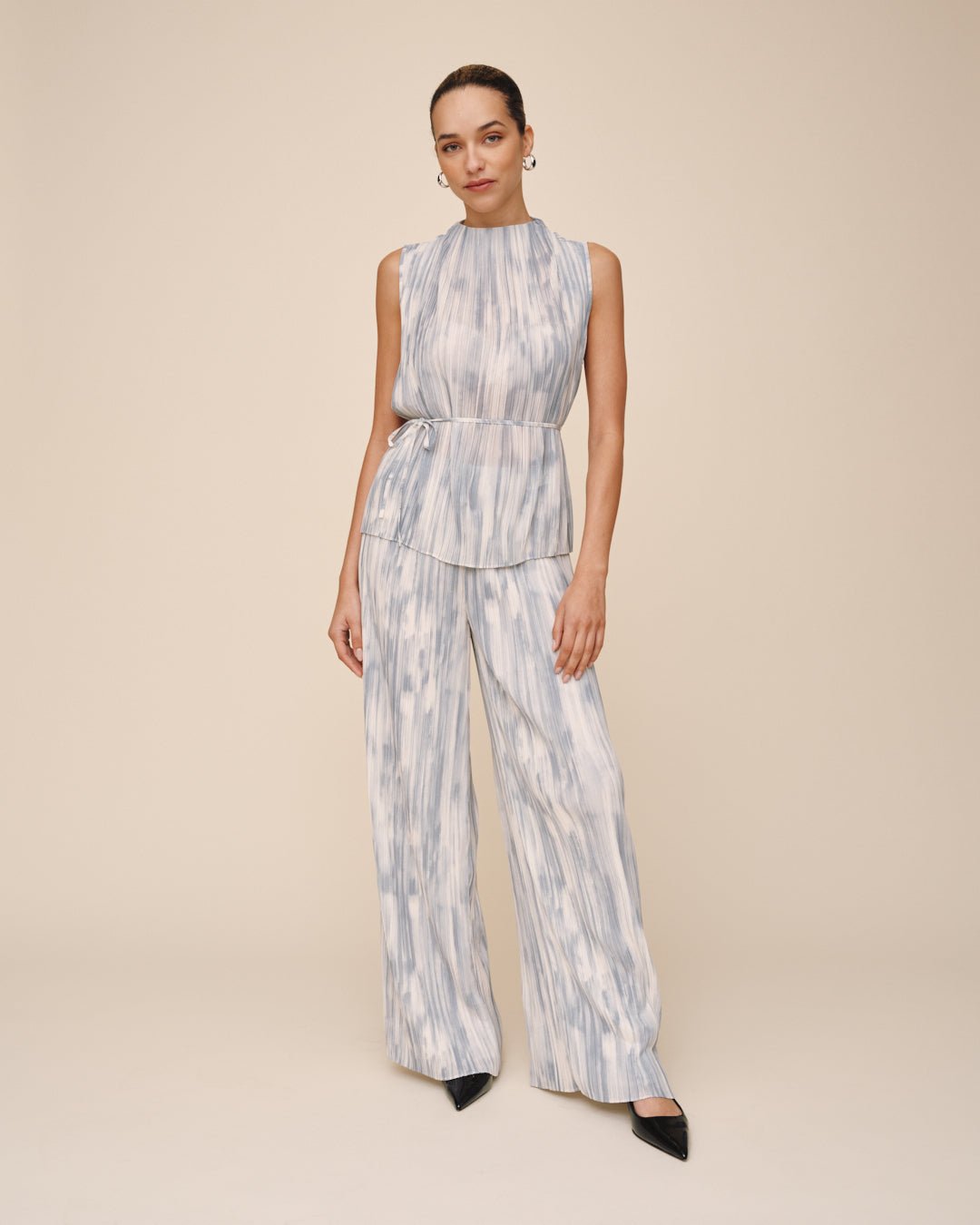 Mock Neck Top - Painted Snowfall