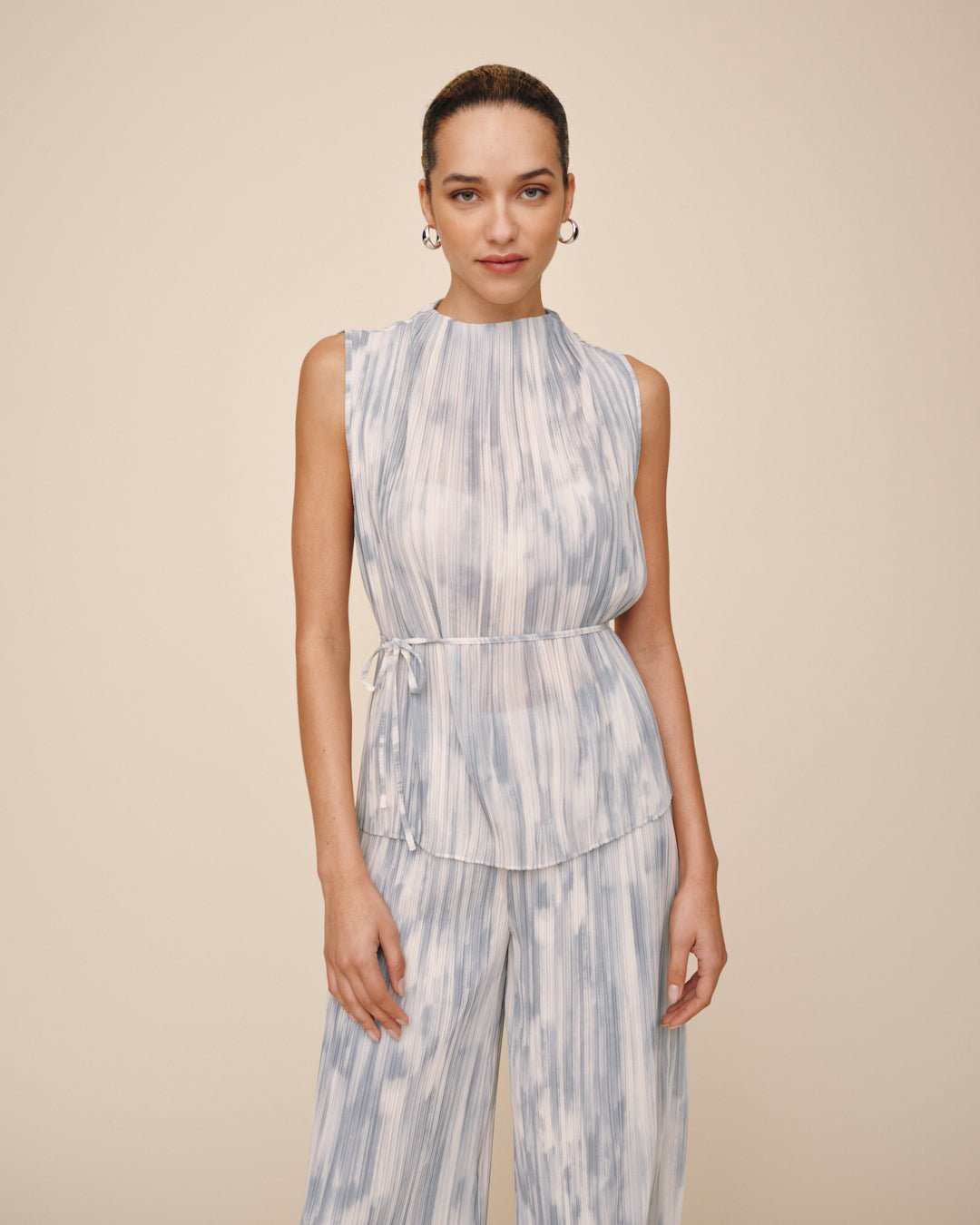 Mock Neck Top - Painted Snowfall