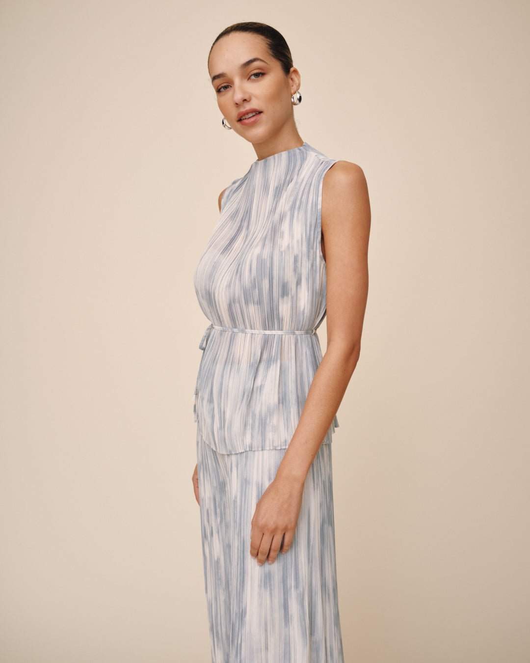 Mock Neck Top - Painted Snowfall