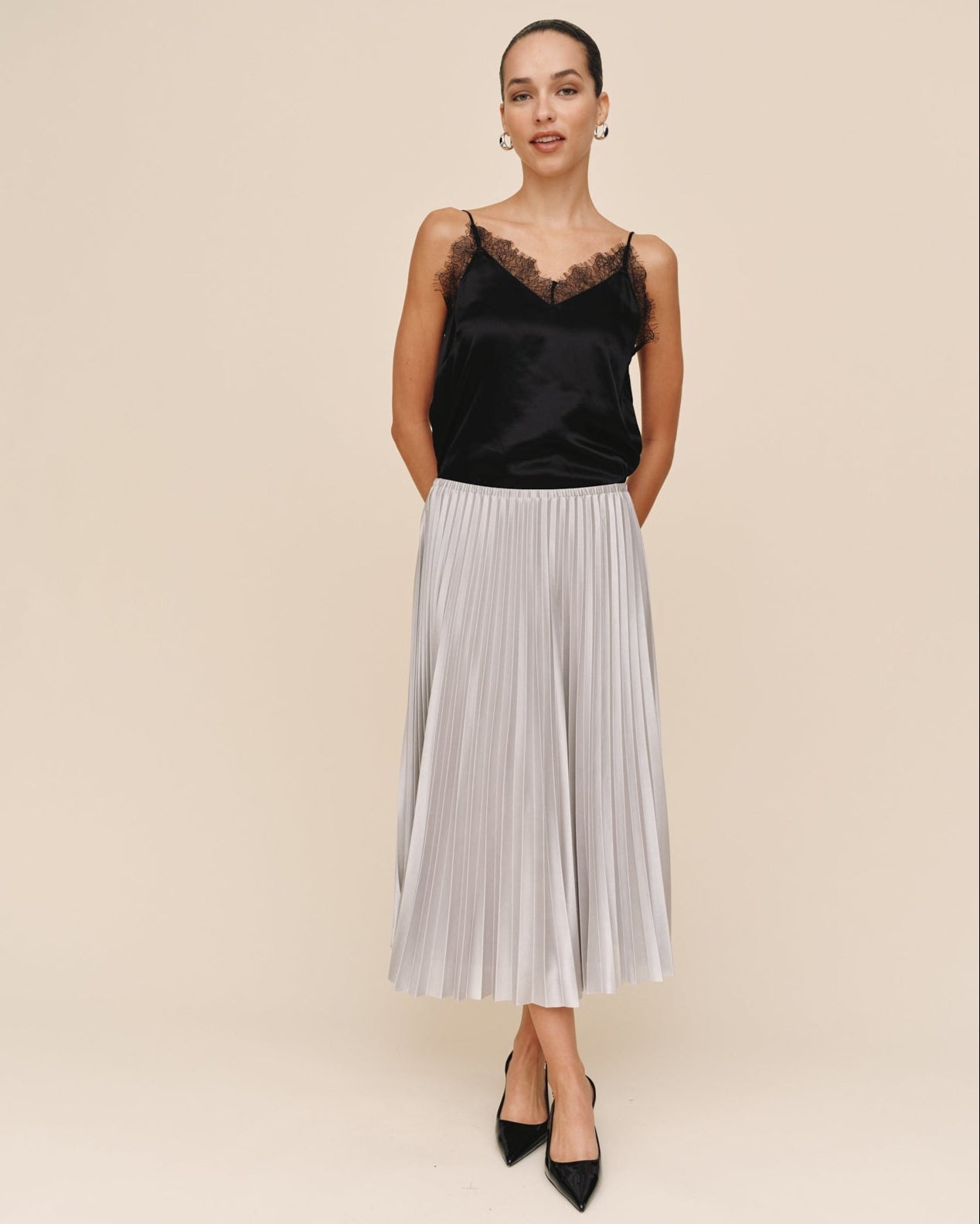 Pleated Skirt - Silver Shimmer