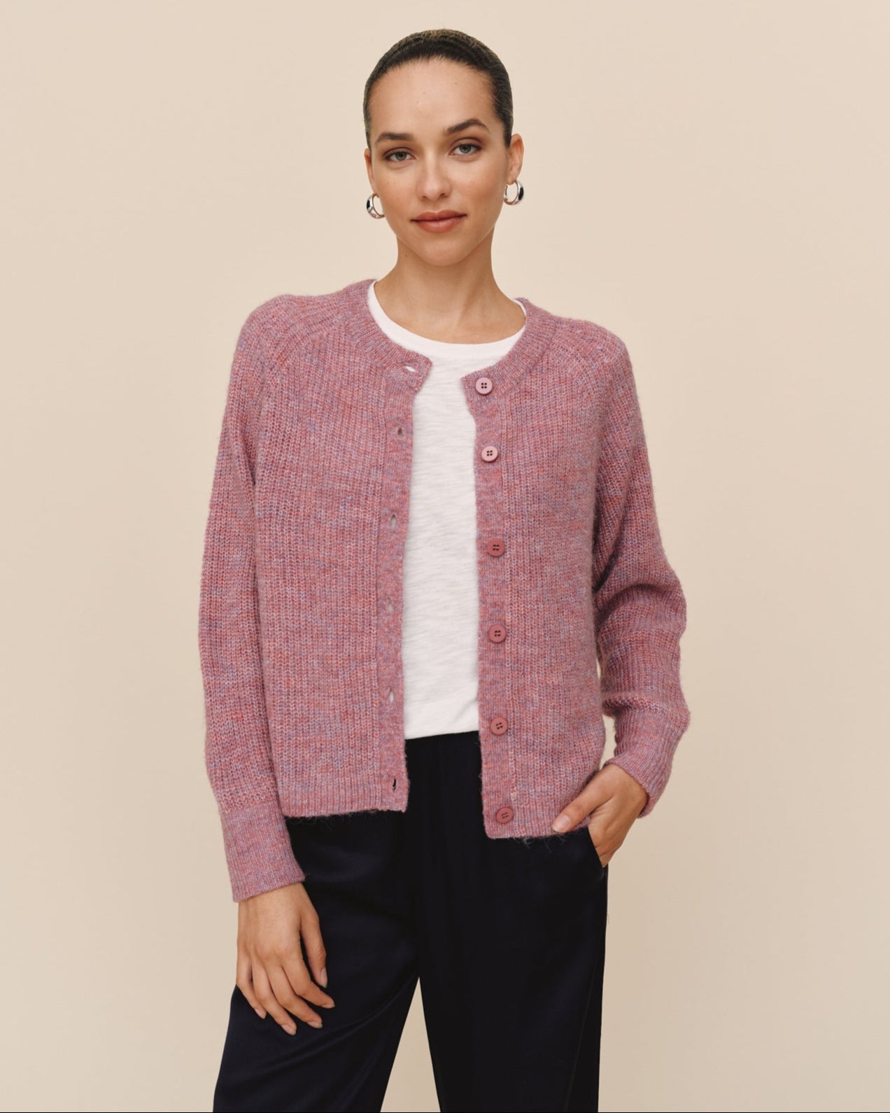 Raglan Cardigan - Frosted Wisteria