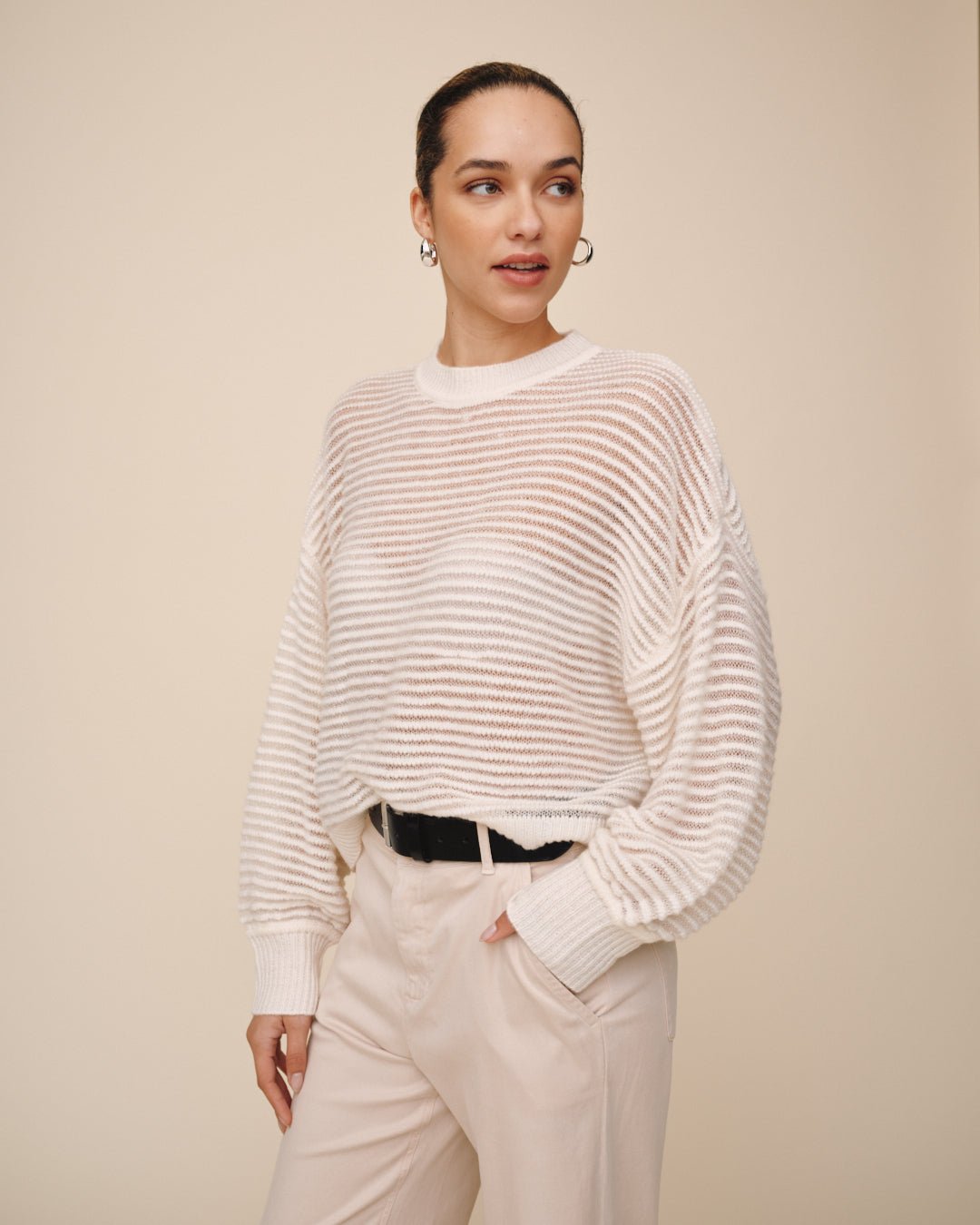 Relaxed Boxy Fit Sweater - Vanilla Frost