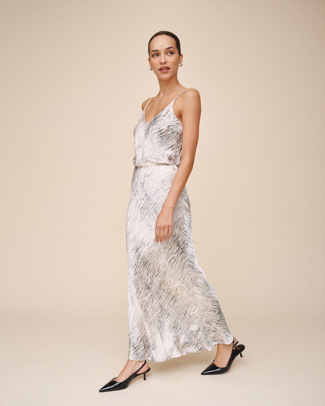 Sleek Bias Maxi Skirt - Snow Tiger