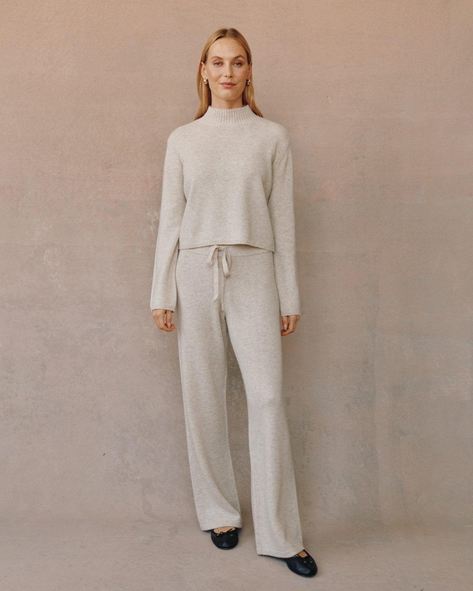 Wide Leg Sweatpant - Ivory Oat